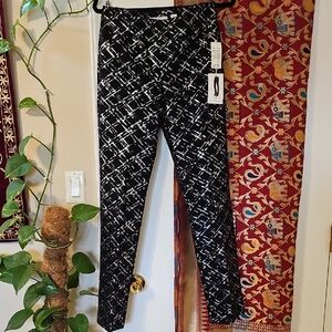 LG Black and Silver Patterned Straight Leg Pants